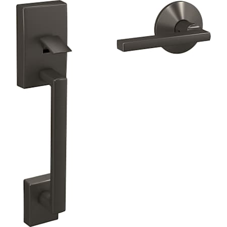 Schlage Custom Century Lower Handleset for Schlage Deadbolts with Interior Latitude Lever and Kinsler Rose Black Stainless