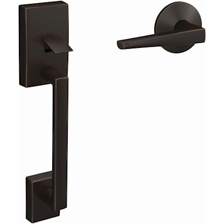 Schlage Custom Century Lower Handleset for Schlage Deadbolts with Interior Eller Lever and Kinsler Rose Aged Bronze