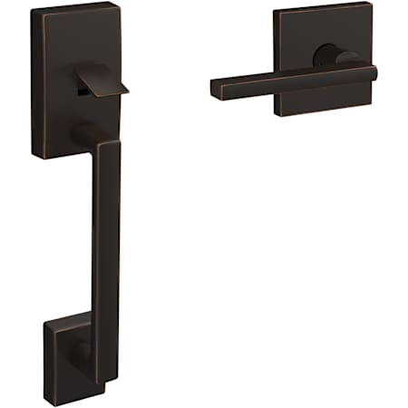 Schlage Custom Schlage Century Lower Handleset with Interior Latitude Lever and Collins Rose Aged Bronze