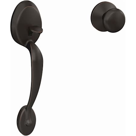 Schlage Custom Kinsler Lower Handleset for Schlage Deadbolts with Interior Plymouth Lever and Plymouth Rose Aged Bronze