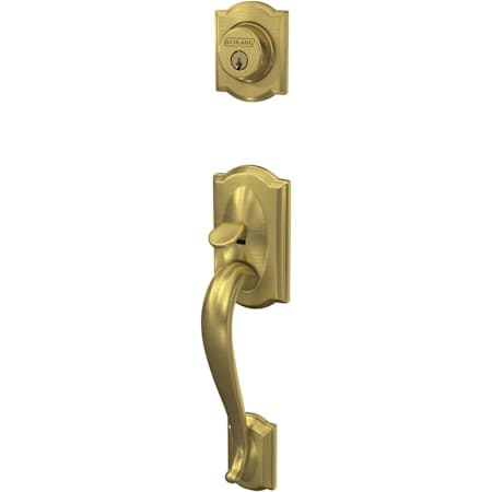Schlage Custom Camelot Keyed Entry Single Cylinder Sectional Handleset - Exterior Only Satin Brass
