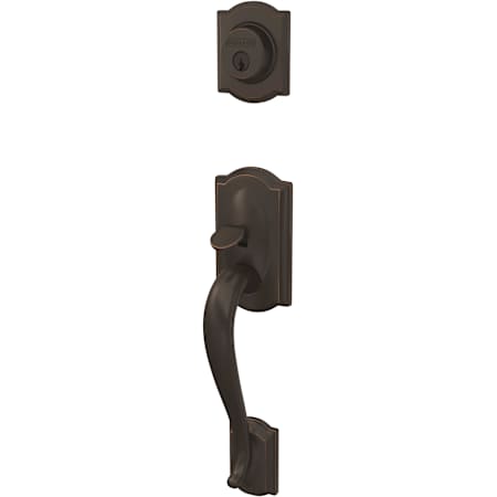 Schlage Custom Camelot Keyed Entry Single Cylinder Sectional Handleset - Exterior Only Aged Bronze