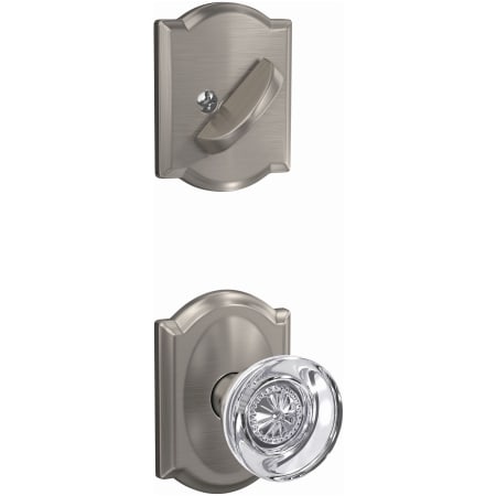 Schlage-FC59-HOB-CAM-Satin Nickel Angled Left View