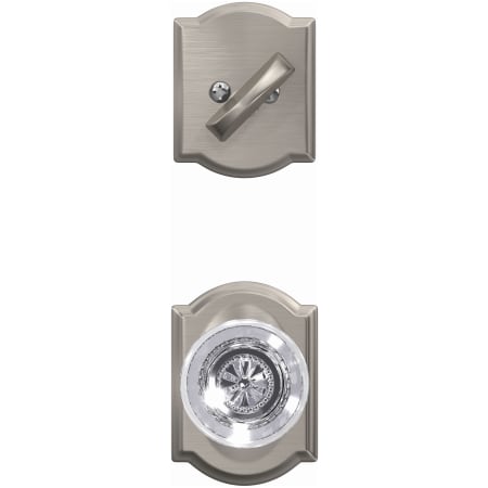 Schlage-FC59-HOB-CAM-Satin Nickel Head On View