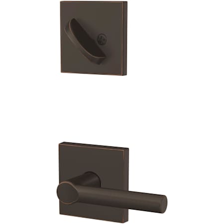 Schlage Custom Broadway Single Cylinder Sectional Interior Pack with Collins Rose - Exterior Handleset Sold Separately Aged Bronze