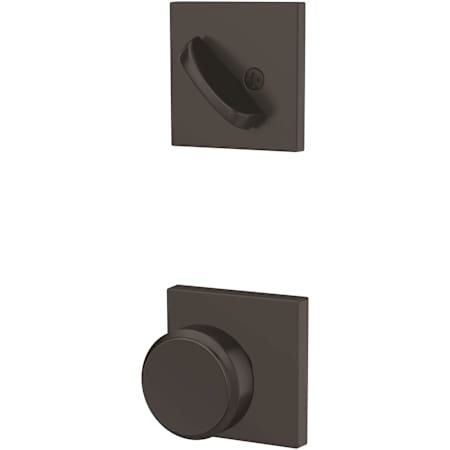 Schlage Custom Bowery Single Cylinder Sectional Interior Pack with Collins Rose Matte Black