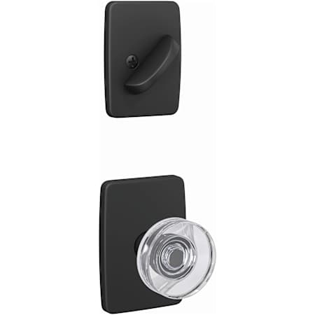 Schlage Custom Single Cylinder Keyed Entry Interior Only Pack with Dawes Lever and Greene Trim Matte Black