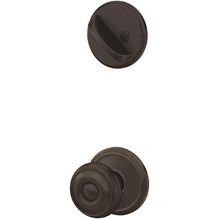 Schlage Custom Georgian Single Cylinder Sectional Interior Pack with Alden Rose - Exterior Handleset Sold Separately Aged Bronze