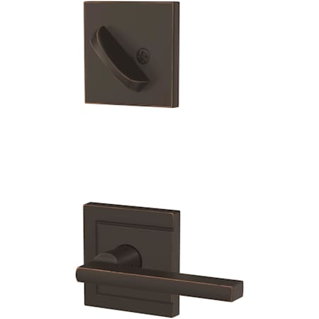 Schlage Custom Latitude Single Cylinder Sectional Interior Pack with Upland Rose - Exterior Handleset Sold Separately Aged Bronze