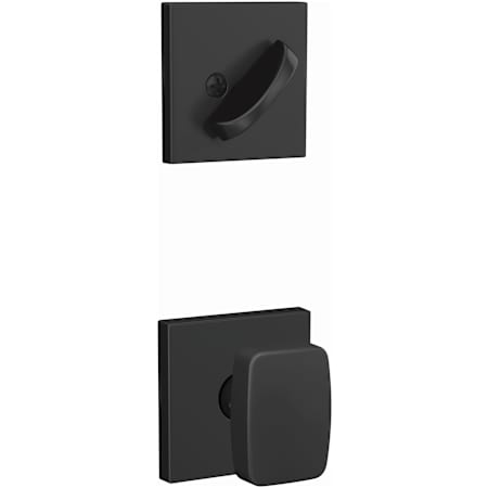 Schlage Custom Single Cylinder Keyed Entry Interior Only Pack with Nixon Lever and Collins Trim Matte Black