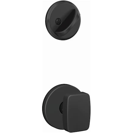 Schlage Custom Single Cylinder Keyed Entry Interior Only Pack with Nixon Lever and Howe Trim Matte Black