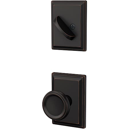 Schlage Custom Offerman Single Cylinder Sectional Interior Pack with Grandville Rose Aged Bronze