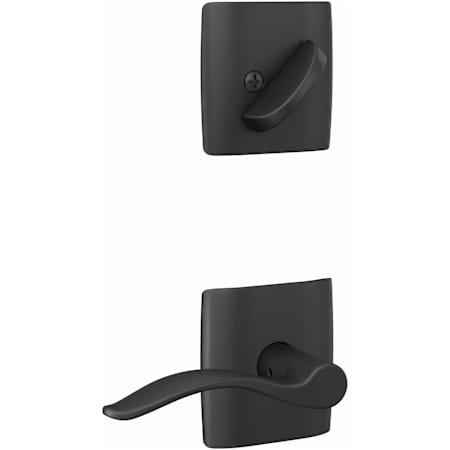 Schlage Custom Single Cylinder Keyed Entry Interior Only Pack with Pennant Lever and Dalton Trim Matte Black