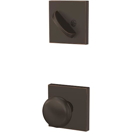Schlage Custom Plymouth Single Cylinder Sectional Interior Pack with Collins Rose - Exterior Handleset Sold Separately Aged Bronze
