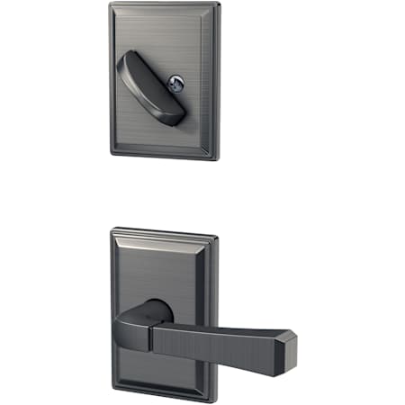 Schlage Custom Rivington Single Cylinder Sectional Interior Pack with Grandville Rose Satin Nickel