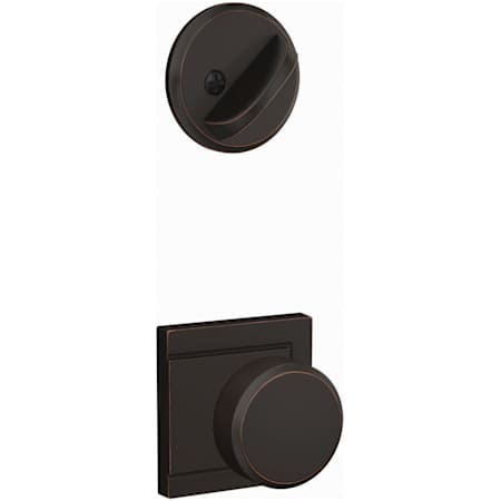 Schlage Custom Single Cylinder Keyed Entry Interior Only Pack with Swanson Lever and Upland Trim Aged Bronze