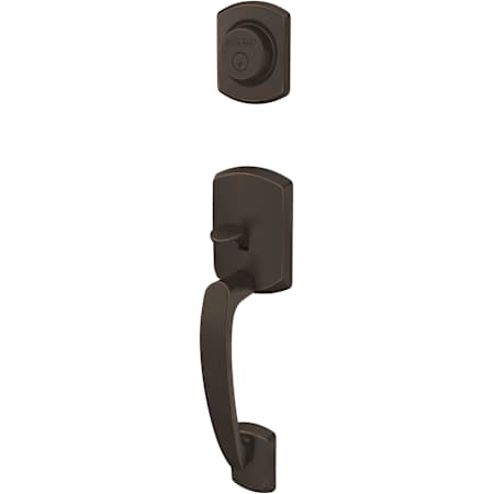 Schlage Custom Greenwich Exterior One-Sided Dummy Handleset - Interior Side Sold Separately Aged Bronze