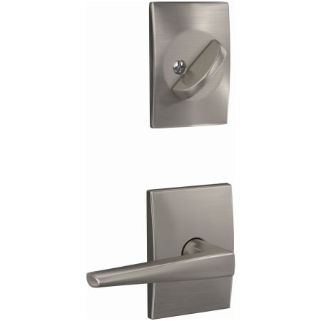 Schlage-FC94-ELR-CEN-Satin Nickel Angled Left View