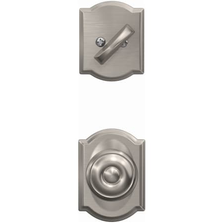 Schlage-FC94-GEO-CAM-Satin Nickel Head On View