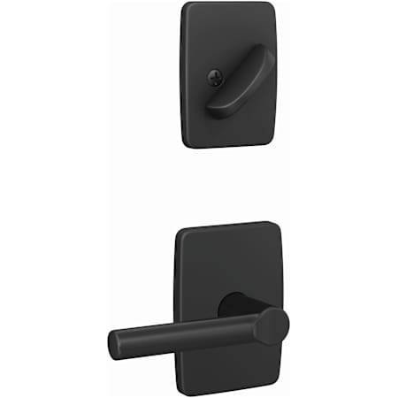 Schlage Custom Interior Only Non-Turning One-Sided Dummy with Broadway Lever and Greene Trim Matte Black