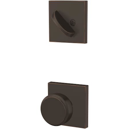 Schlage Custom Bowery One-Sided Dummy Interior Pack with Collins Trim - Exterior Handleset Sold Separately Aged Bronze