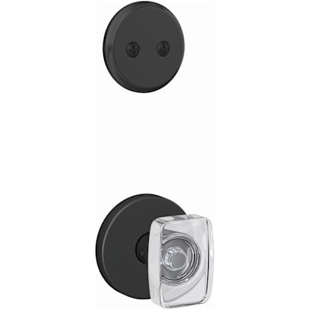 Schlage Custom Interior Only Non-Turning One-Sided Dummy with Caine Lever and Howe Trim Matte Black