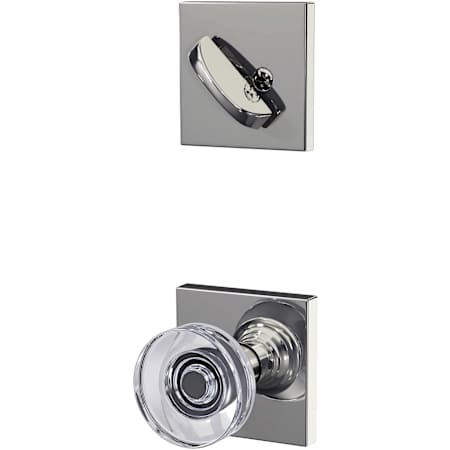 Schlage Custom Dawes One-Sided Dummy Interior Pack with Collins Trim - Exterior Handleset Sold Separately Bright Chrome