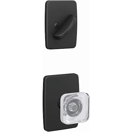 Schlage Custom Interior Only Non-Turning One-Sided Dummy with Kyle Lever and Greene Trim Matte Black