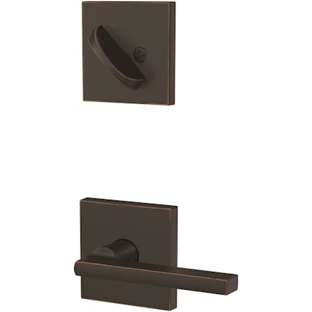 Schlage Custom Latitude One-Sided Dummy Interior Pack with Collins Trim - Exterior Handleset Sold Separately Aged Bronze