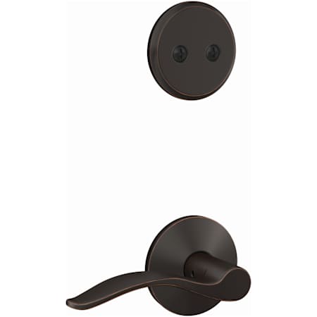 Schlage Custom Interior Only Non-Turning One-Sided Dummy with Pennant Lever and Kinsler Trim Aged Bronze