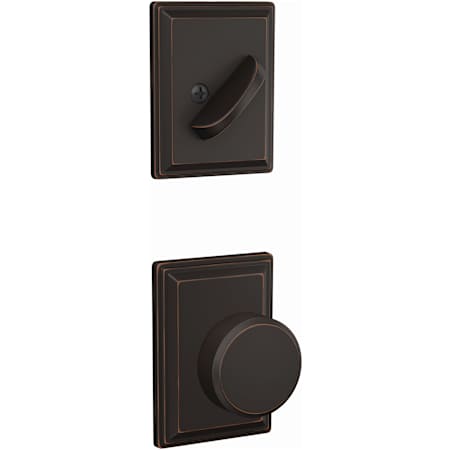Schlage Custom Interior Only Non-Turning One-Sided Dummy with Swanson Lever and Grandville Trim Aged Bronze