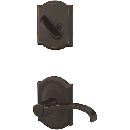 Schlage Custom Whitney One-Sided Dummy Interior Pack with Camelot Trim - Exterior Handleset Sold Separately Aged Bronze
