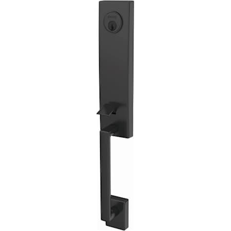 Schlage Custom Century Keyed Entry Single Cylinder Half Plate Handleset - Exterior Only Matte Black