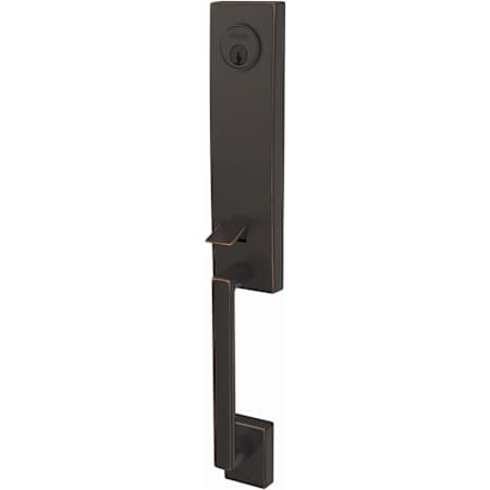 Schlage Custom Century Keyed Entry Single Cylinder Half Plate Handleset - Exterior Only Aged Bronze