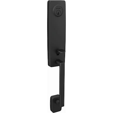 Schlage Custom One Piece Single Cylinder Keyed Entry Handleset with Greene Trim Matte Black