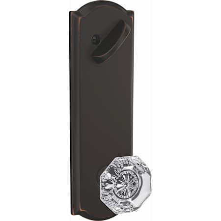 Schlage Custom Alexandria Single Cylinder Full Plate Interior Pack with Camelot Trim Aged Bronze