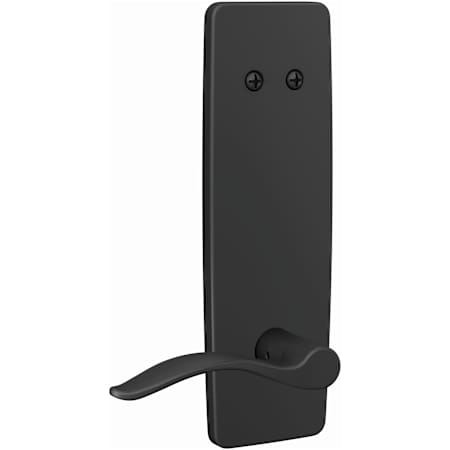 Schlage Custom Interior Only Non-Turning One-Sided Dummy with Pennant Lever and Greene Trim Matte Black
