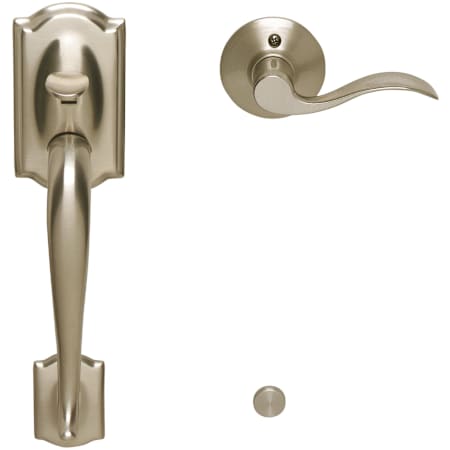 Schlage Camelot Lower Handleset for Schlage Deadbolts with Accent Interior Left Handed Lever Satin Nickel