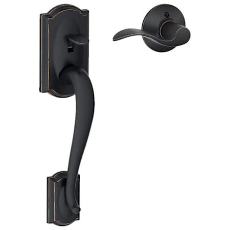 Schlage Camelot Lower Handleset for Schlage Deadbolts with Accent Interior Right Handed Lever Aged Bronze