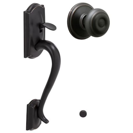 Schlage Camelot Lower Handleset Featuring the Georgian Knob for Use with Schlage Deadbolts Aged Bronze