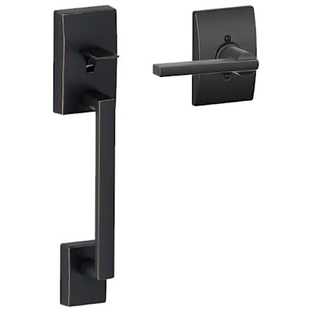 Schlage Century Lower Handle Set for Schlage Deadbolts with Latitude Interior Lever and Century Decorative Rose Aged Bronze