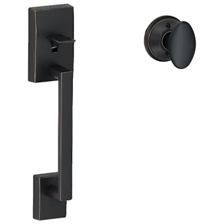 Schlage Century Lower Handle Set for Schlage Deadbolts with Siena Interior Knob Aged Bronze