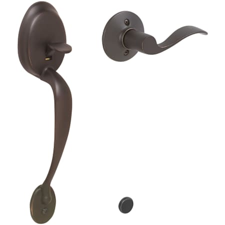Schlage Left Handed Plymouth Keyed Entry Handleset with an Accent Lever from the Plymouth Collection (Plymouth Electronic Keypad Deadbolt sold separately) Aged Bronze