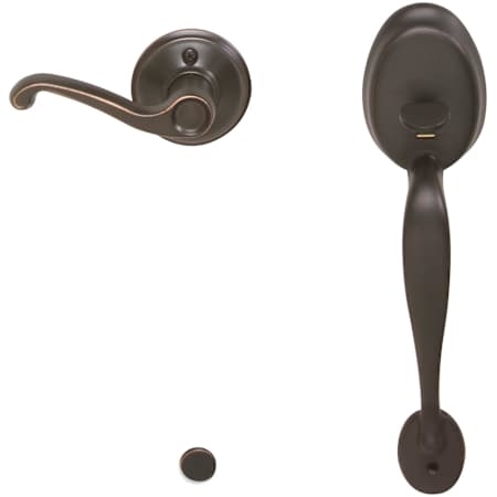 Schlage Plymouth Lower Handleset for Schlage Deadbolts with Flair Interior Right Handed Lever Aged Bronze