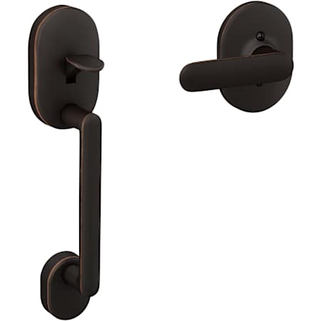 Schlage Remsen Sectional Lower Half Handleset with Davlin Interior Lever Aged Bronze