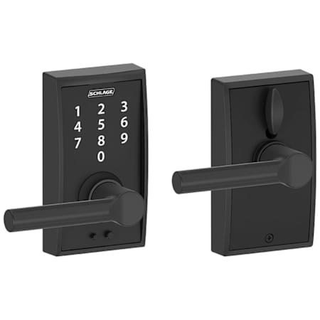 Schlage Century Touch Entry Leverset with Broadway Lever Matte Black