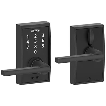 Schlage Century Touch Entry Leverset with Latitude Lever Matte Black