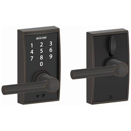 Schlage Century Touch Entry Leverset with Broadway Lever Aged Bronze