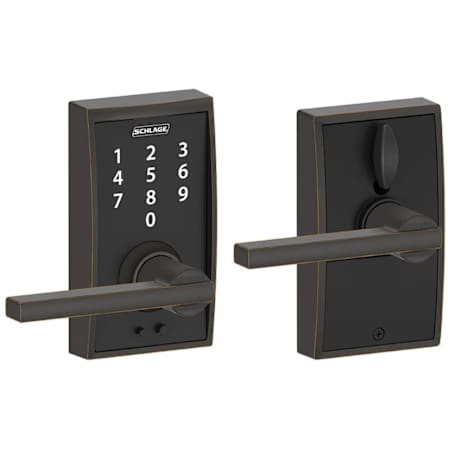 Schlage Century Touch Entry Leverset with Latitude Lever Aged Bronze