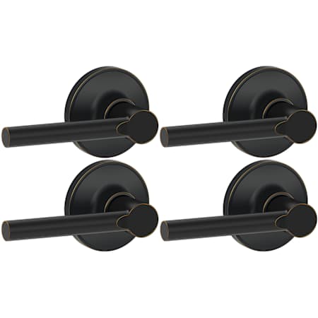 Schlage Broadway Passage Door Lever Set from the J-Series - Pack of 4 Aged Bronze